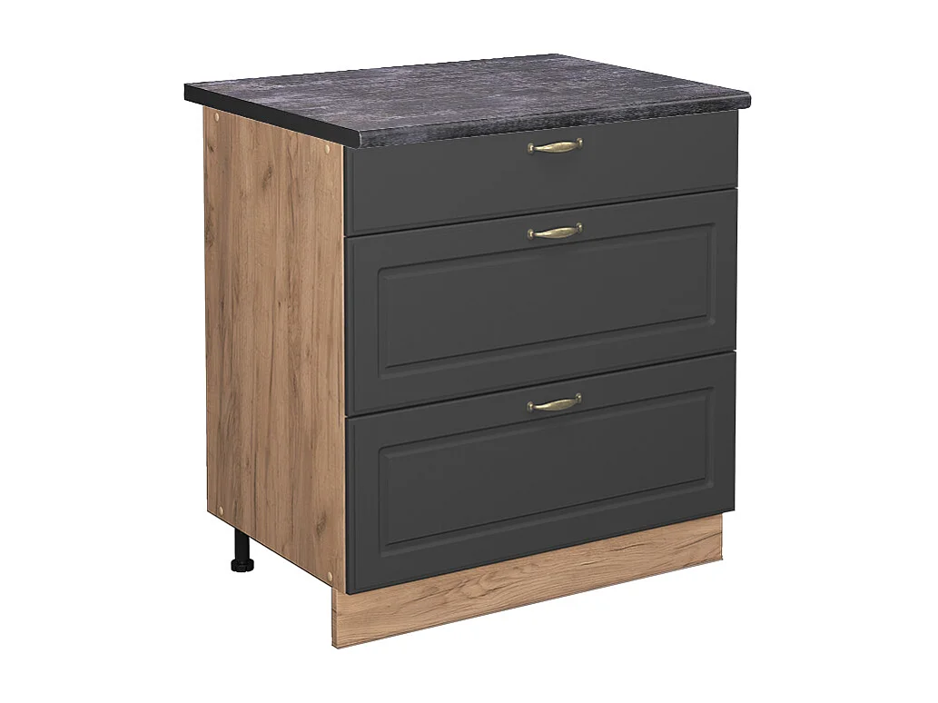 Mueble bajo de cocina antracita-oro 80x60x82 fame-line