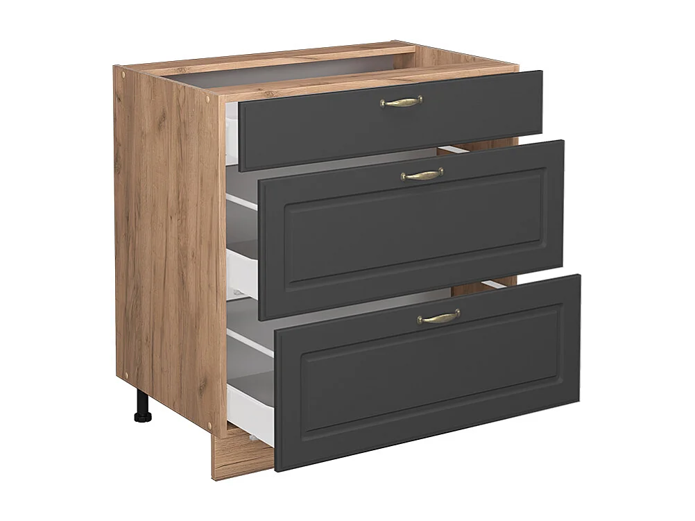 Meuble cuisine anthracite-or 80x60x82 fame-line