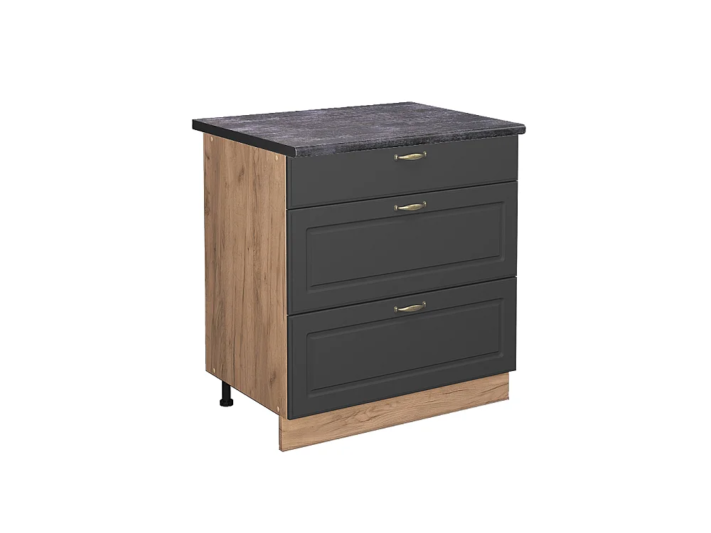 Meuble cuisine anthracite-or 80x60x82 fame-line
