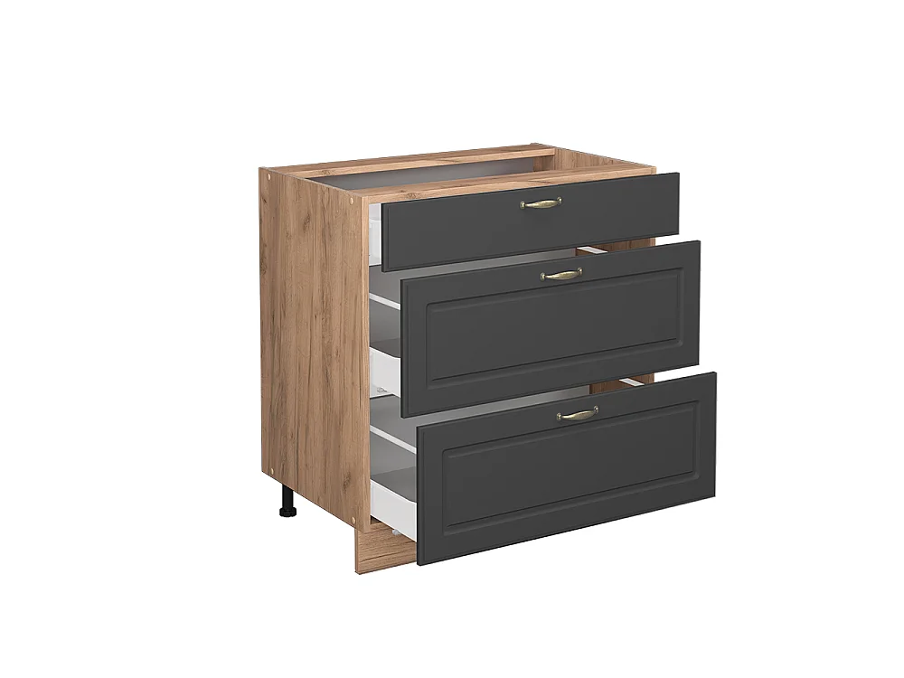 Meuble cuisine anthracite-or 80x60x82 fame-line