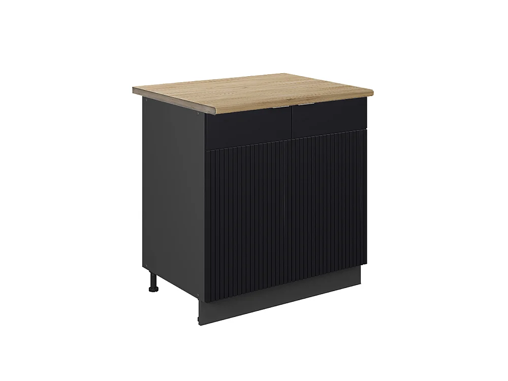 Meuble bas sous-évier noir rayé 80x60x82 fame-line