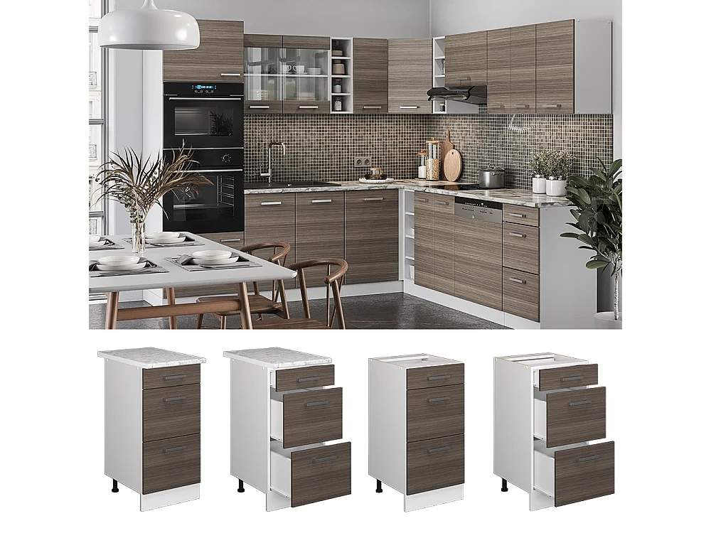 Mueble bajo de cocina gris noble 40x60x81.6 r-line