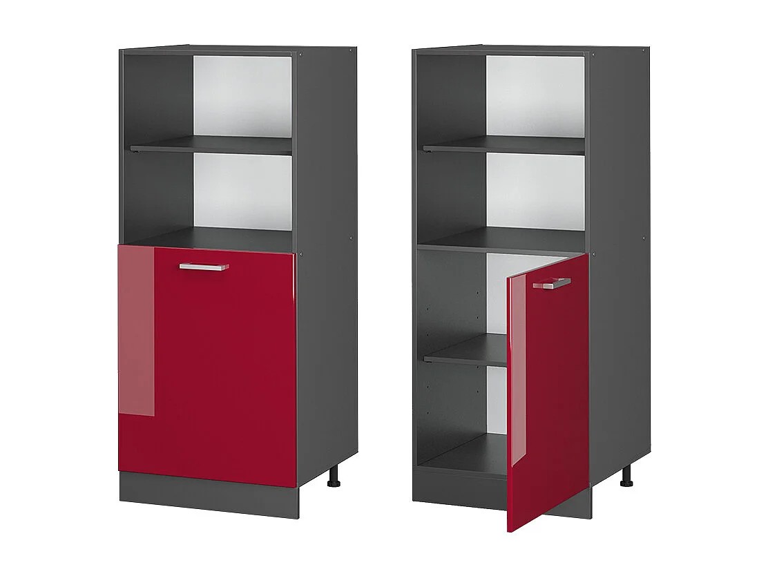 Meuble pour four rouge brillant 60x57x143 r-line