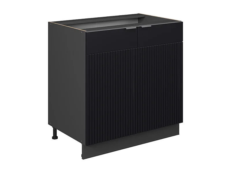 Meuble bas sous-évier noir rayé 80x51.6x82 fame-line