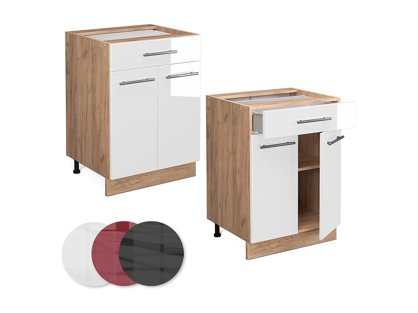 Küchenunterschrank weiß hochglanz 60x60x82 fame-line