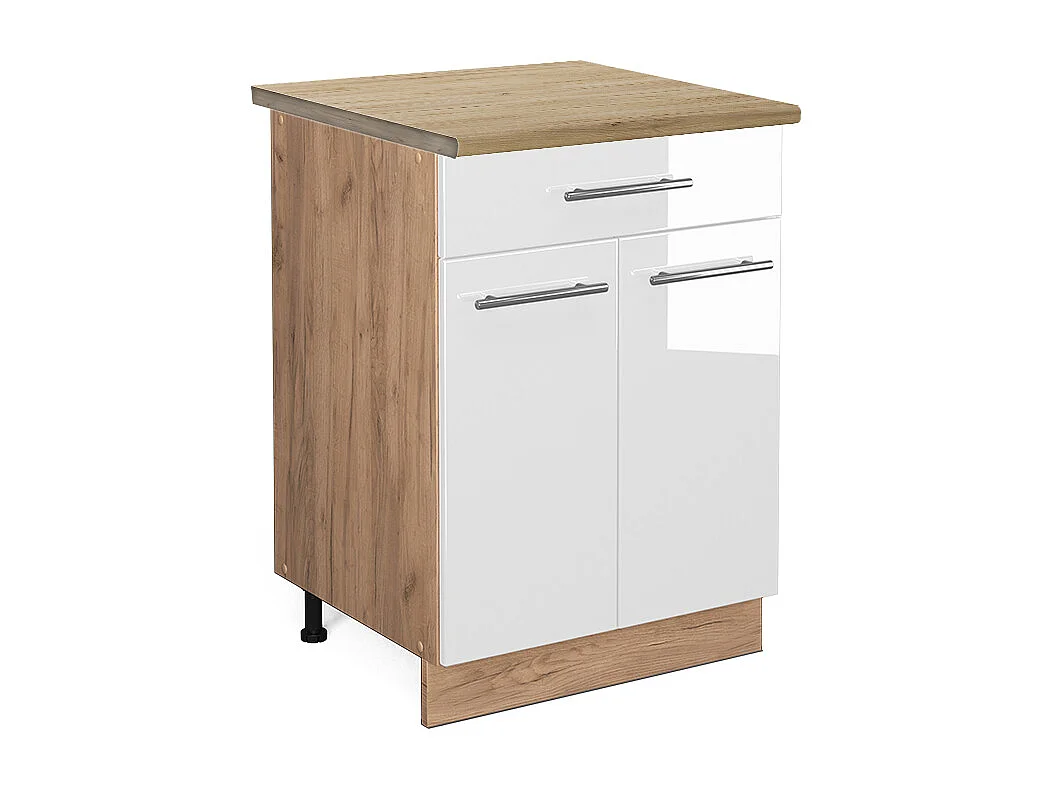 Meuble cuisine blanc haute brillance 60x60x82 fame-line