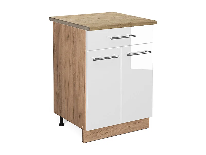 Meuble cuisine blanc haute brillance 60x60x82 fame-line