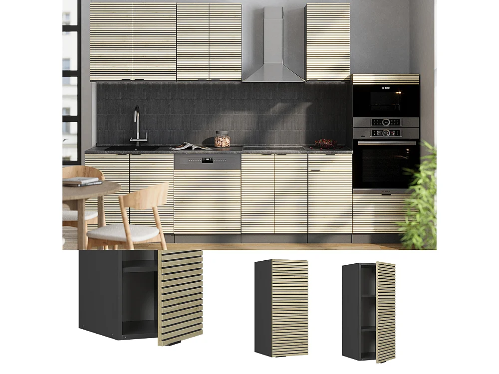 Elément haut de cuisine panneau en chêne 30x34.1x72 fame-line