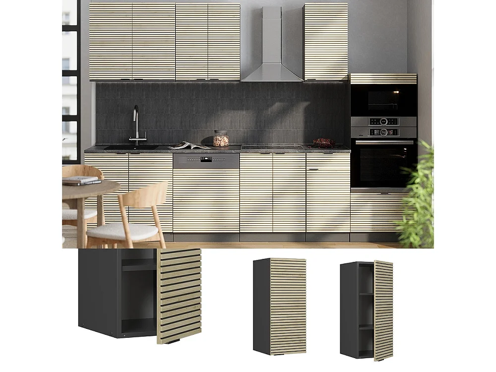Wall cabinet oak panel 30x34.1x72 fame-line
