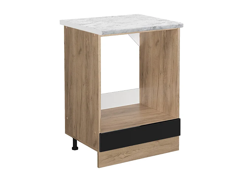 Meuble pour four noir haute brillance 60x60x81.6 r-line