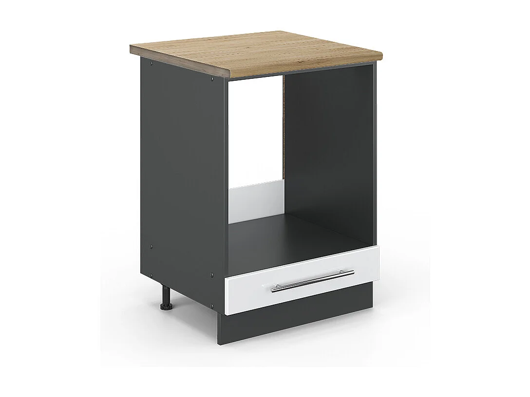 Meuble pour four blanc haute brillance 60x60x82 fame-line