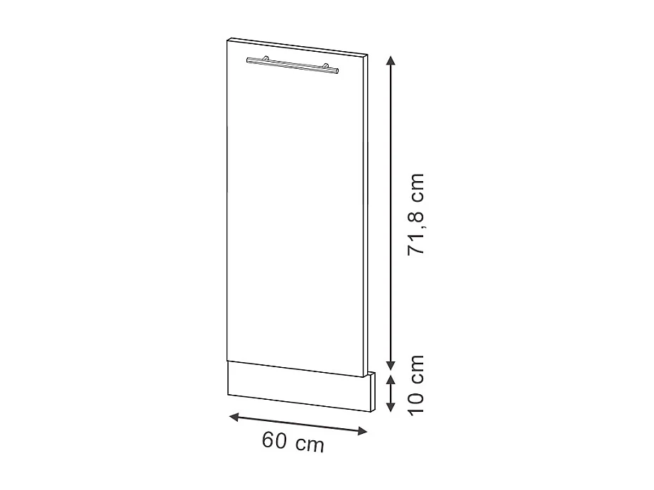 Panel frontal del lavavajillas antracita-oro landhaus 60x1.6x81.8 fame-line