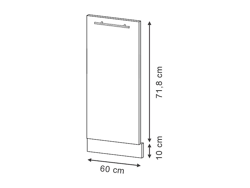 Façade de lave-vaisselle anthrazit-gold landhaus 60x1.6x81.8 fame-line