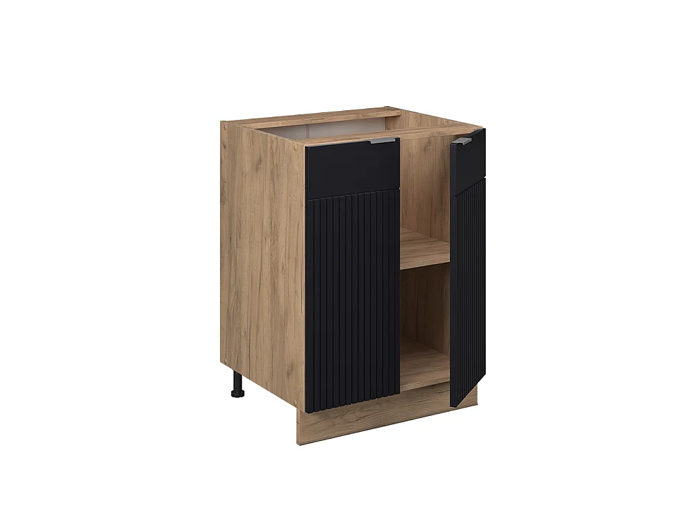 Mobiletto base cucina Nero rigato 60x60x82 fame-line