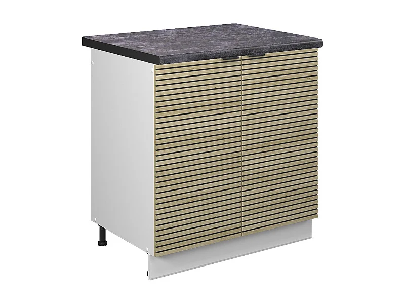 Meuble bas sous-évier panneau en chêne 80x60x82 fame-line