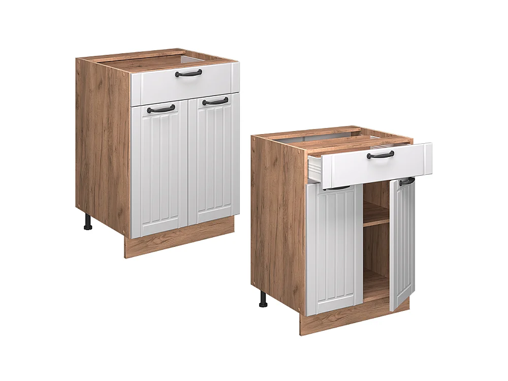 Meuble cuisine blanc campagne 60x60x82 fame-line