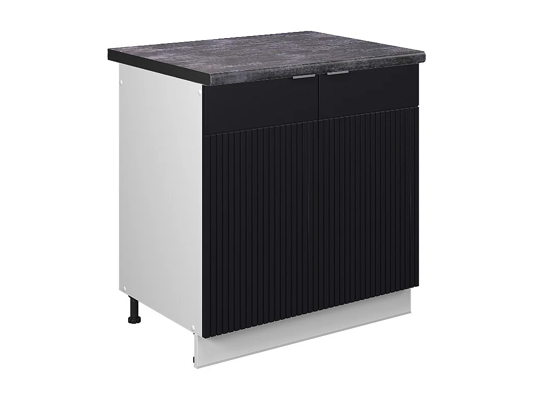 Spülenunterschrank schwarz gestreift 80x60x82 fame-line