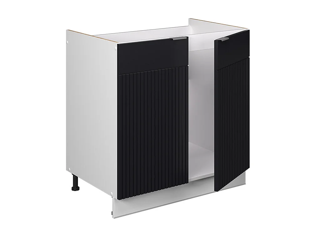 Spülenunterschrank schwarz gestreift 80x60x82 fame-line