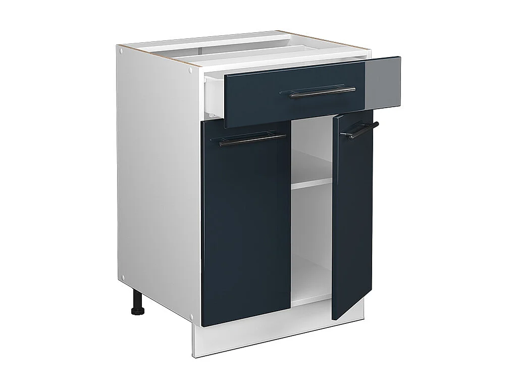 Meuble cuisine bleu foncé brillant 60x60x82 fame-line