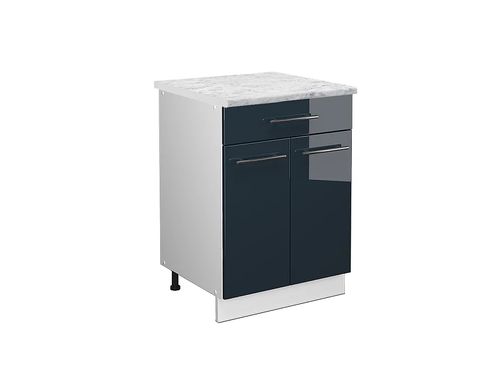 Mobiletto base per cucina blu scuro lucido 60x60x82 fame-line