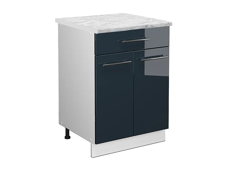 Meuble cuisine bleu foncé brillant 60x60x82 fame-line