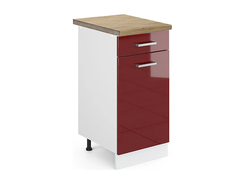 Mueble bajo de cocina rojo de alto brillo 40x60x81.6 r-line