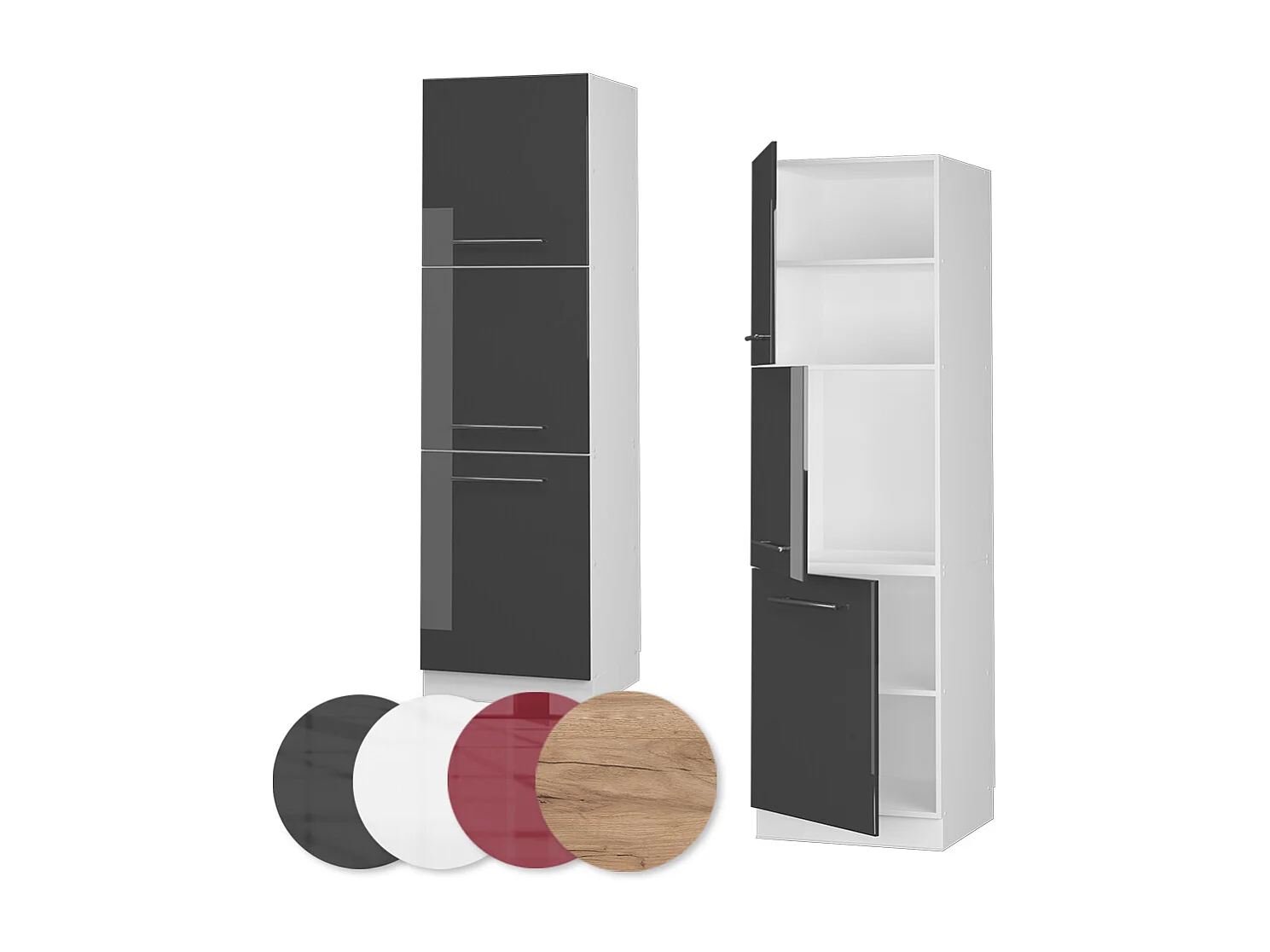 Meuble pour four anthracite haute brillance 60x58x206.8 fame-line