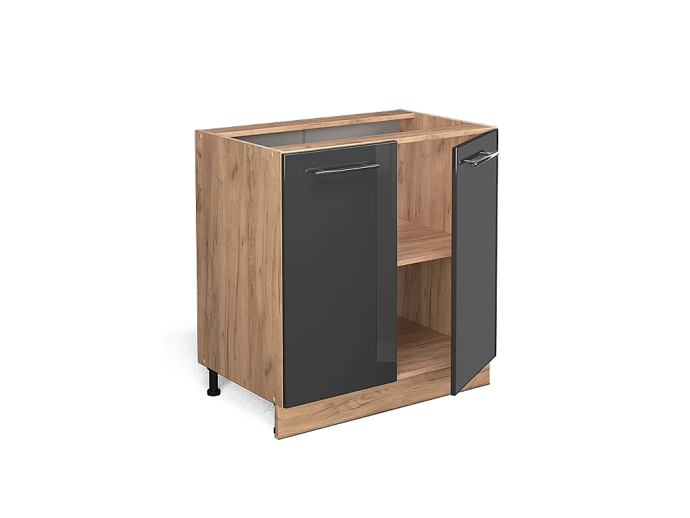 Mobiletto base cucina antracite lucido 80x60x82 fame-line