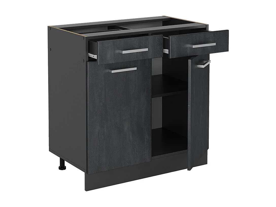 Meuble cuisine béton noir 80x46x81.6 r-line