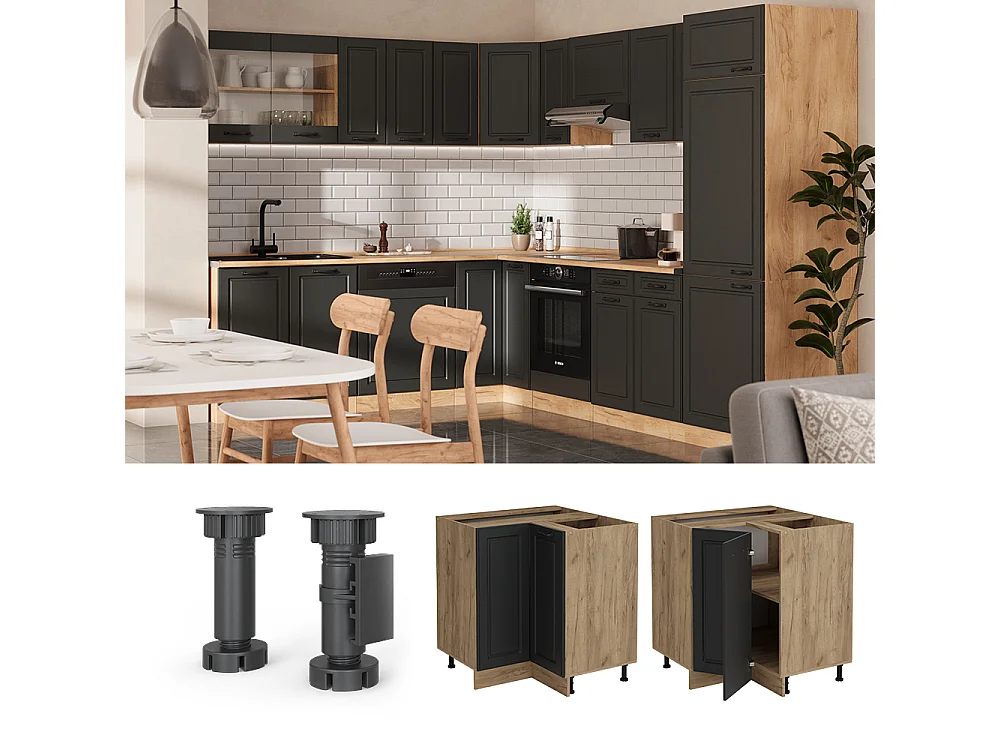 Mobile ad angolo cucina antracite casa di campagna 75.6x60x81.6 r-line