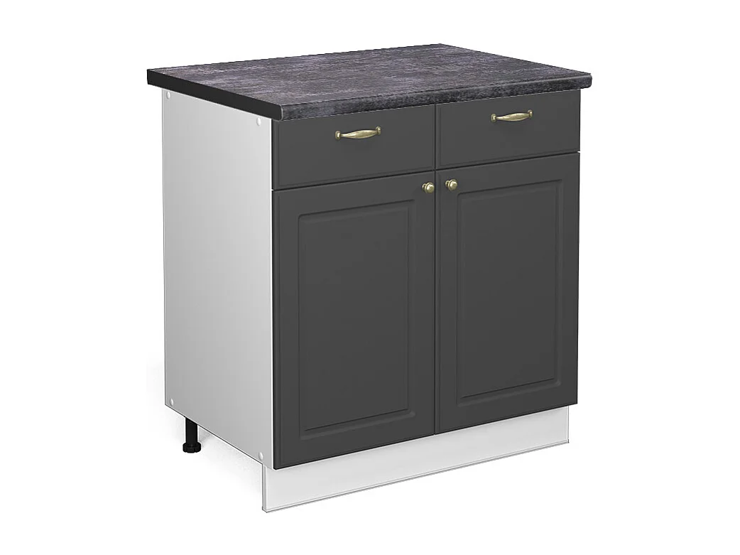 Meuble cuisine anthracite-or 80x60x82 fame-line