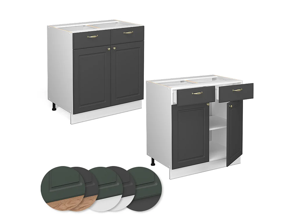 Meuble cuisine anthracite-or 80x60x82 fame-line