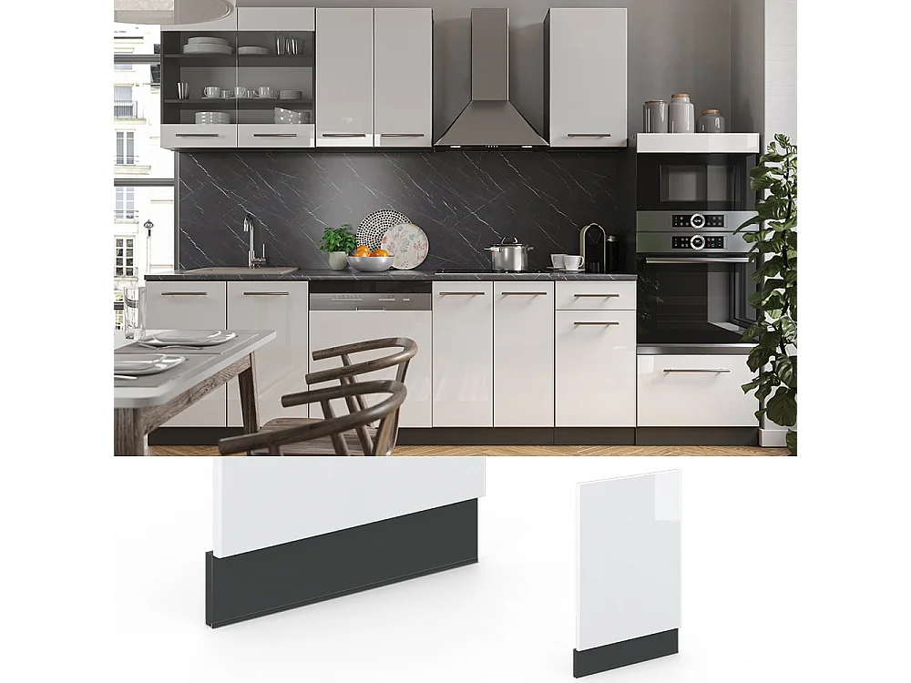 Panel frontal blanco alto brillo 45x1.6x67.4 fame-line