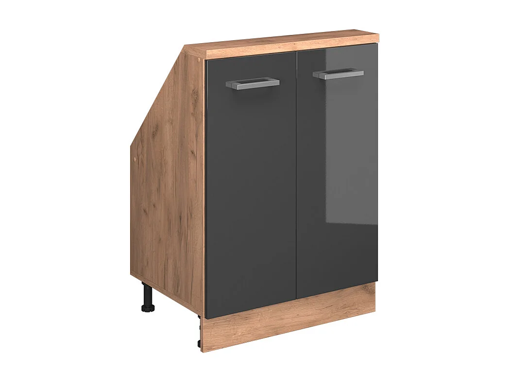 Meuble sous pente anthracite haute brillance 60x46x81.6 r-line