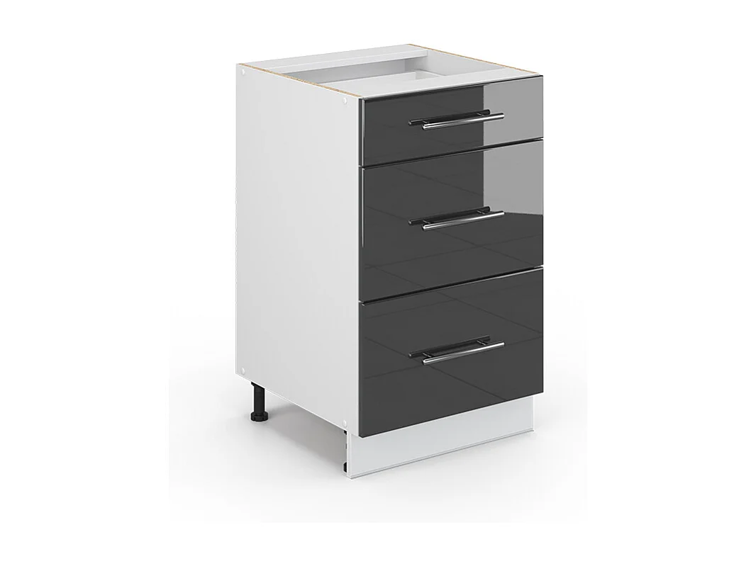 Mueble bajo de cocina antracita alto brillo 50x51.6x82 fame-line