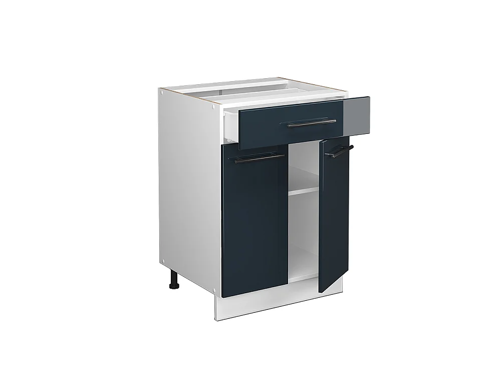 Kitchen base cabinet dark blue high gloss 60x51.6x82 fame-line