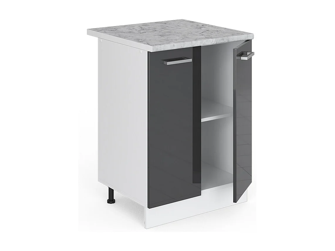 Keukenonderkast antraciet hoogglans 60x60x81.6 r-line