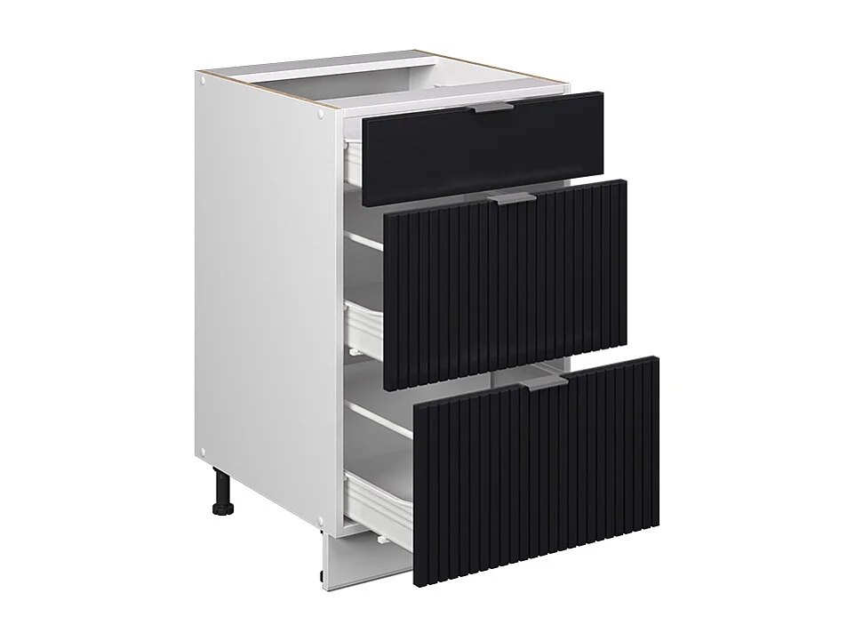 Mueble bajo de cocina rayas negras 50x60x82 fame-line