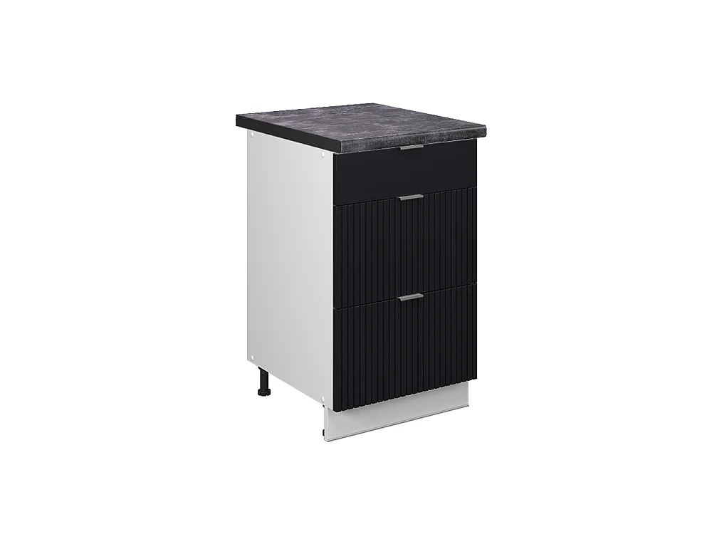 Mobiletto base per cucina Nero rigato 50x60x82 fame-line