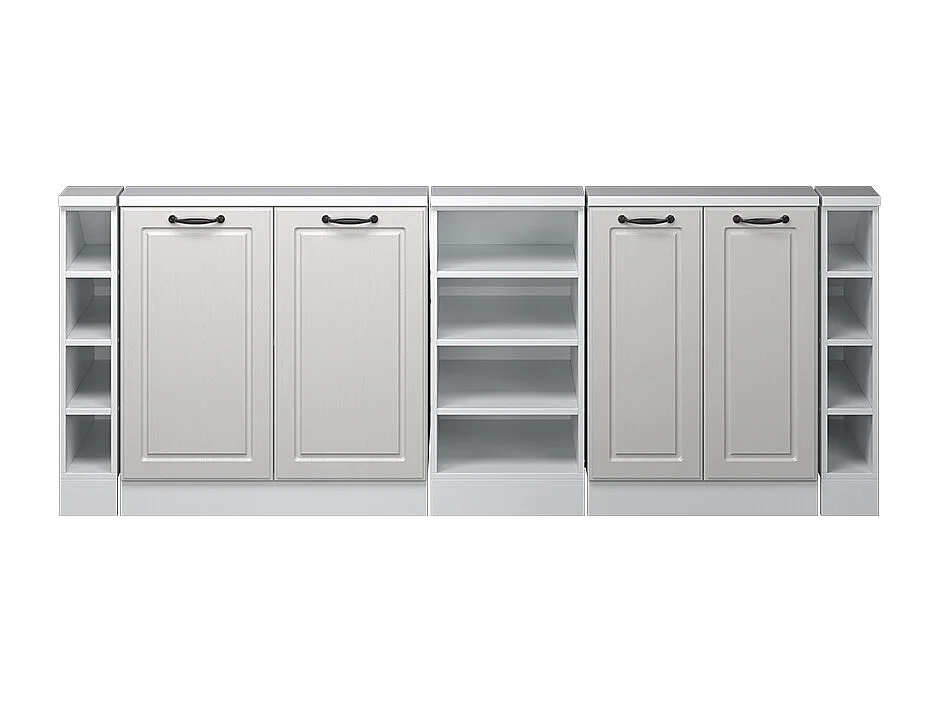 Armário de cozinha para sótão inclinado casa de campo branca 210x46x81.6 r-line