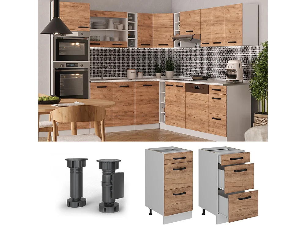 Keukenonderkast krachtige eik goud 40x60x81.6 r-line