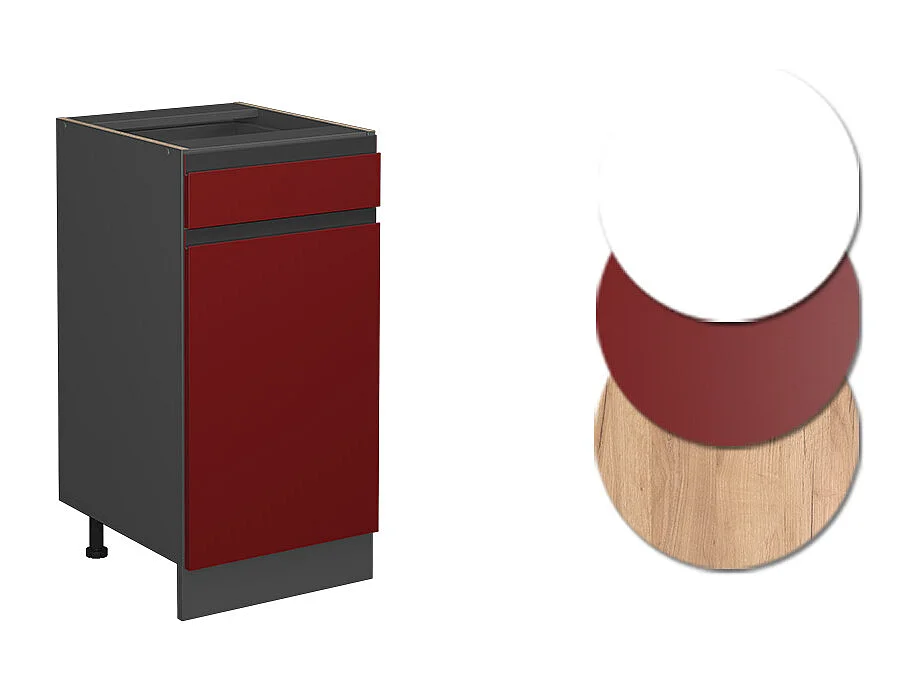 Mueble bajo de cocina rojo 40x46x81.6 r-line