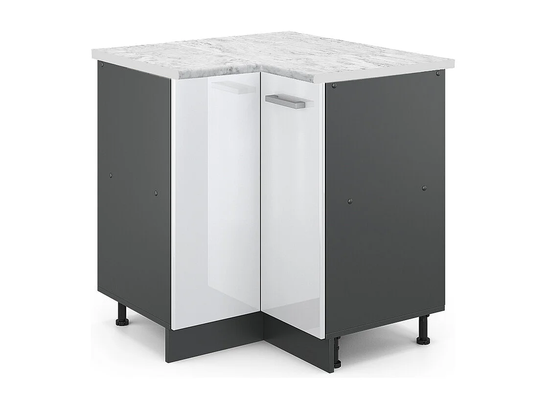 Armario de esquina blanco alto brillo 75.6x60x81.6 r-line