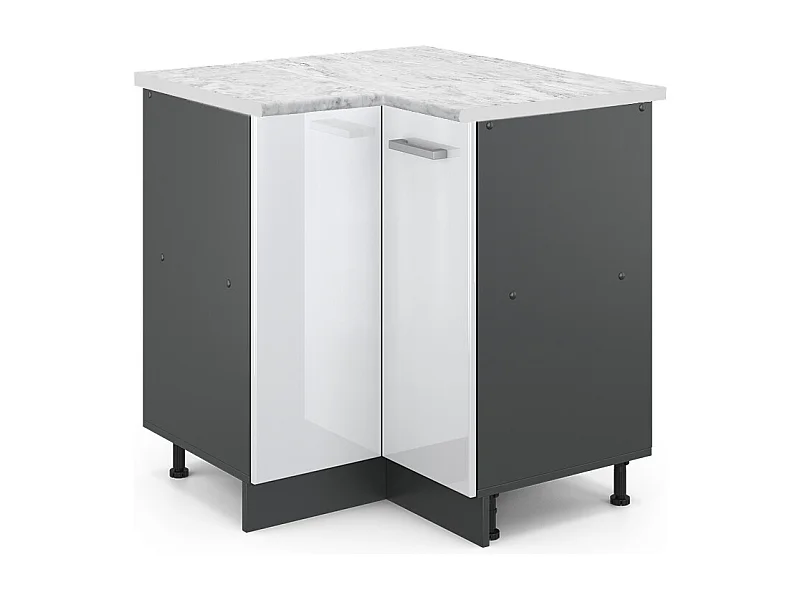 Mobile ad angolo cucina bianco lucido 75.6x60x81.6 r-line