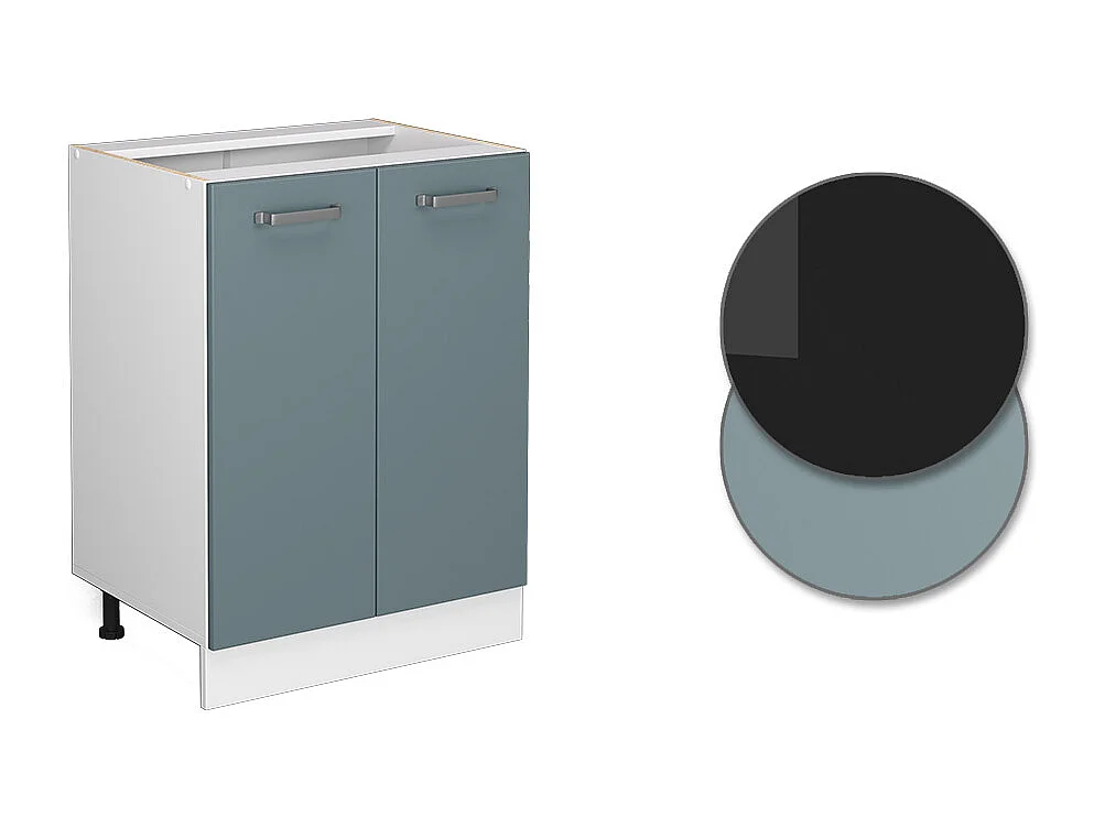 Mobiletto base cucina grigio-blu 60x46x81.6 r-line