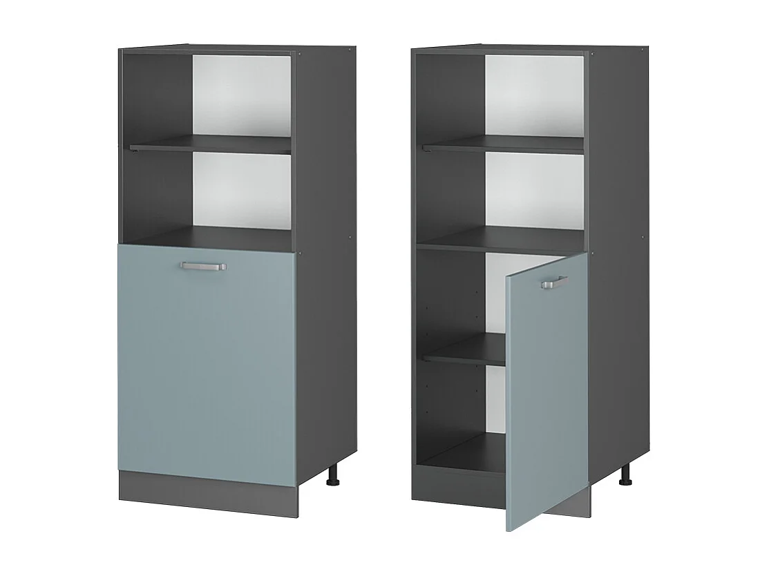 Armario para horno empotrado gris azulado 60x57x143 r-line