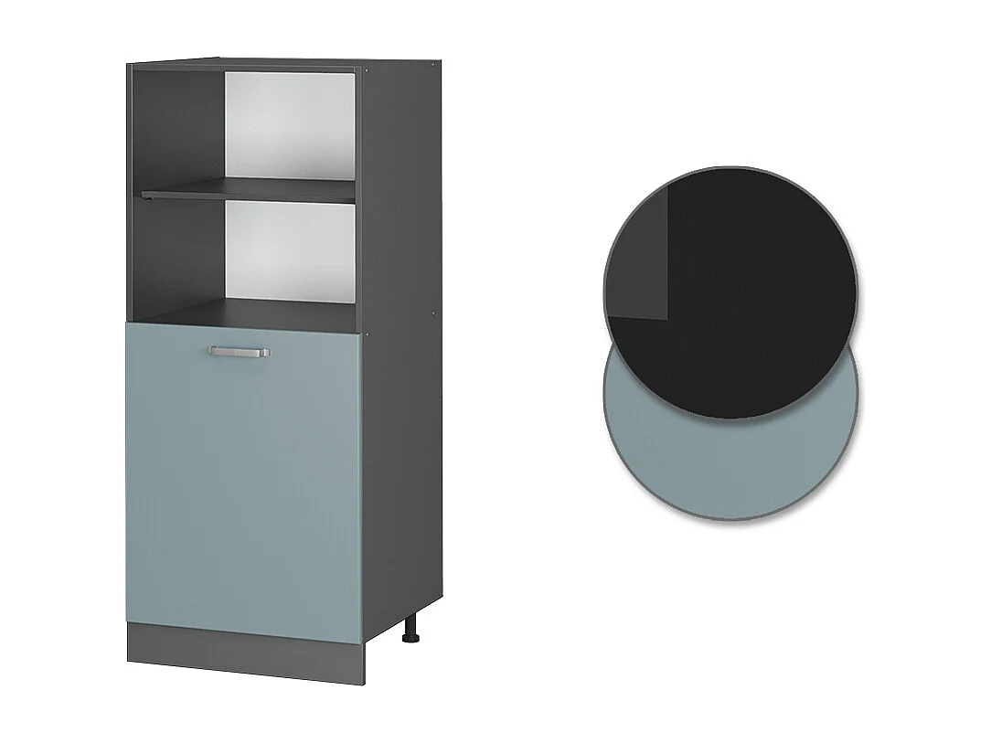 Armario para horno empotrado gris azulado 60x57x143 r-line