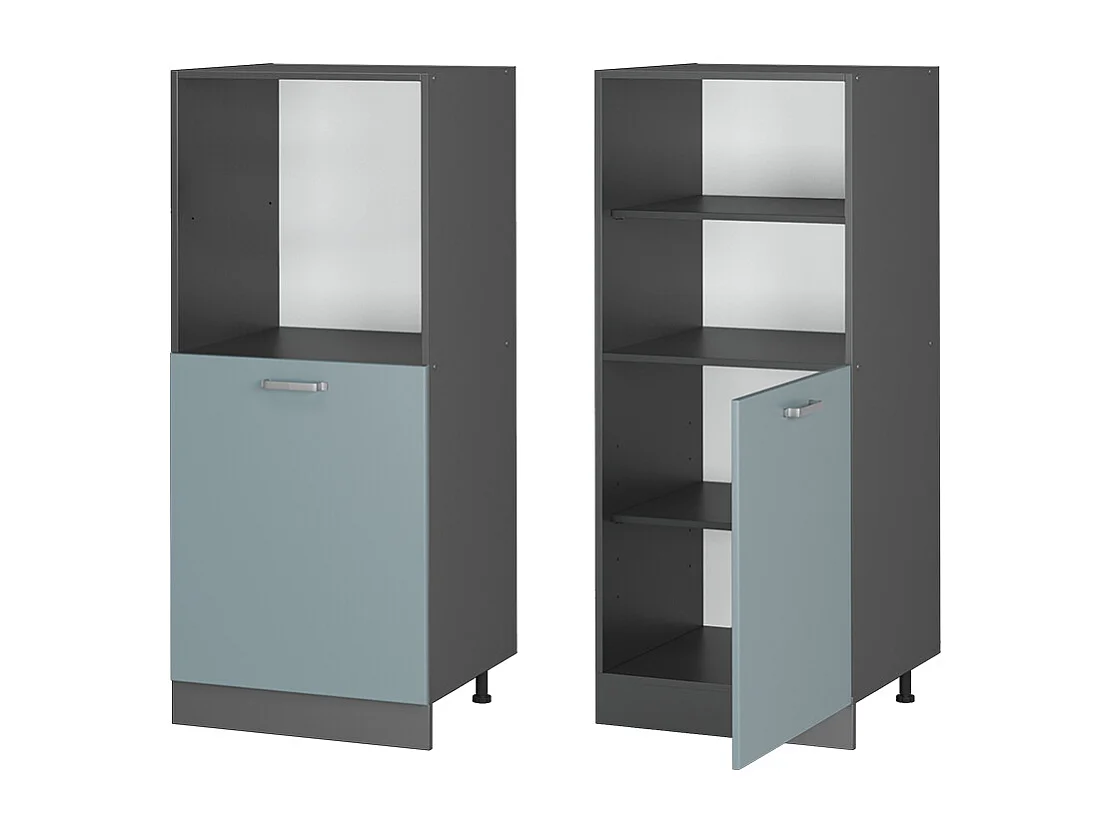 Meuble pour four bleu-gris 60x57x143 r-line