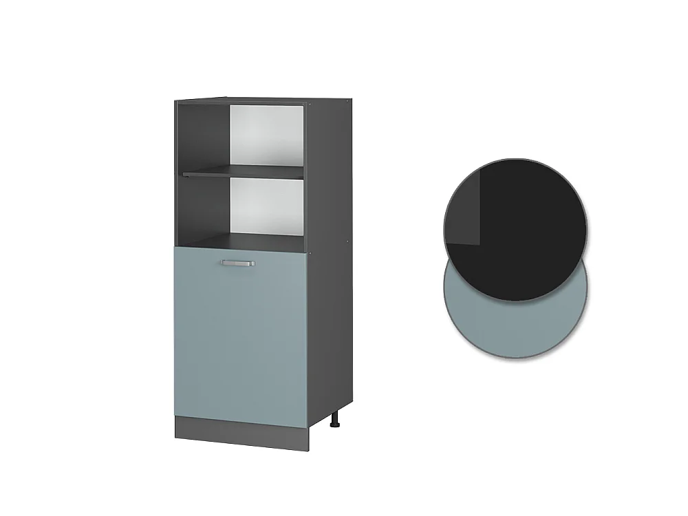 Meuble pour four bleu-gris 60x57x143 r-line