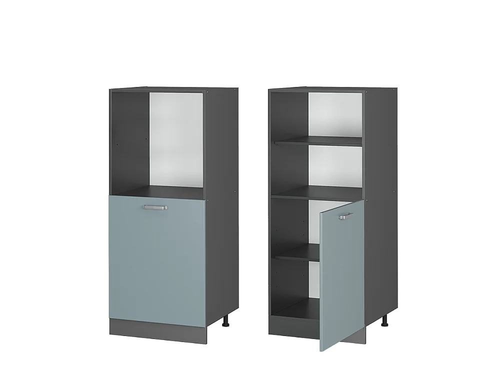 Meuble pour four bleu-gris 60x57x143 r-line